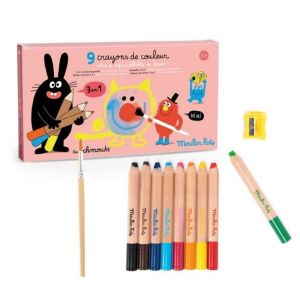 9 lápices de colores 3 en 1