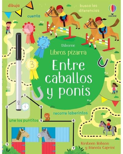 Libro pizarra caballos y ponis