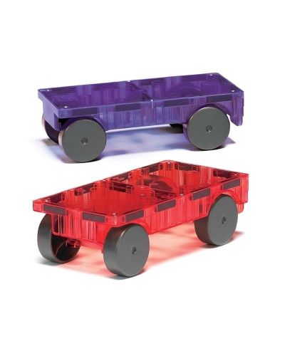 Bases de coches magnéticos – violeta y rojo