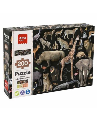 Puzzle animales amenazados sabana