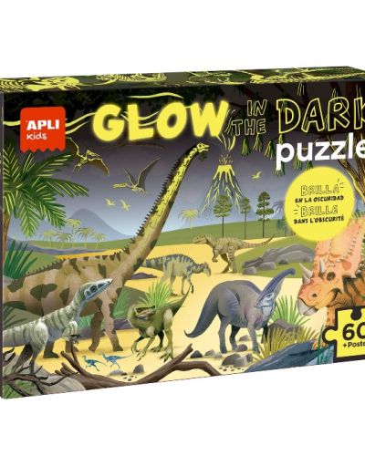 Puzzle dinosaurios brilla en la oscuridad 60 piezas