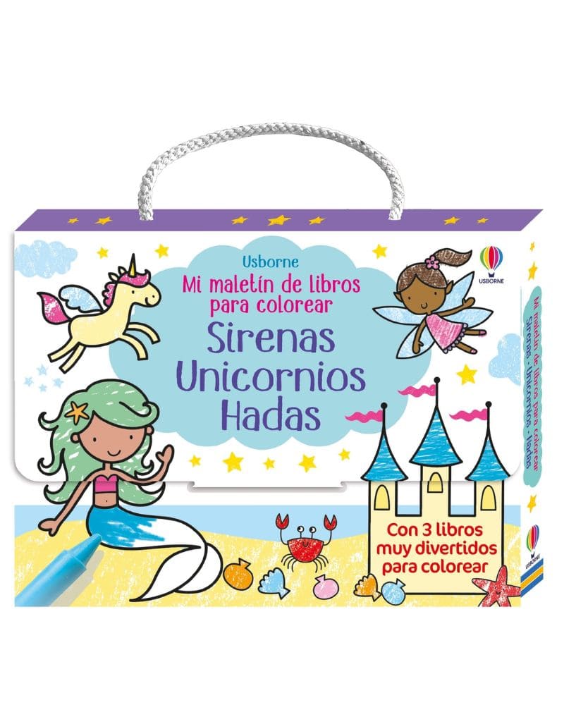 Maletín colorear Sirenas, unicornios y hadas para fuera de casa